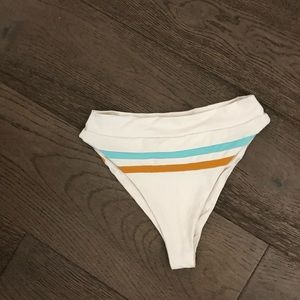 L*Space White High Waisted Bottoms with Stripe